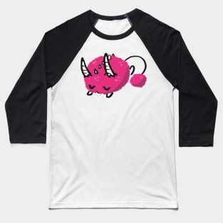 Sleepy Fuzzy Doodle Monster Baseball T-Shirt